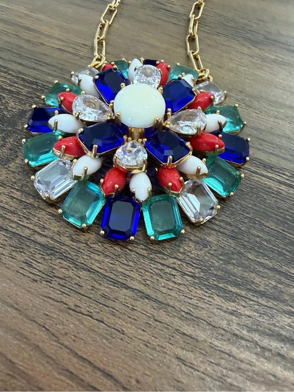 Kate Spade Firework Floral Gemburst Pendant Necklace - Gold Tone New with Tags